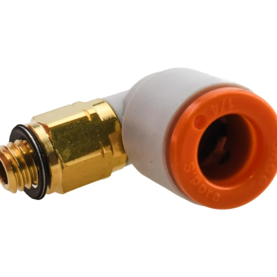 Push-to-Connect Push-to-Connect Fitting: Elbow, #10-32 Thread, UNF, 1/4" OD