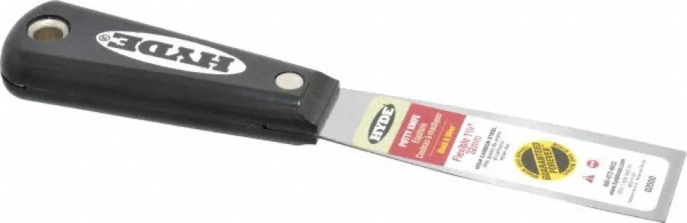 Putty Knife: Steel, 1-1/4" Wide