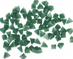 Pyramid Tumbling Media: Plastic Carrier, Aluminum Oxide Abrasive, 1/4" Long, 1/4" High
