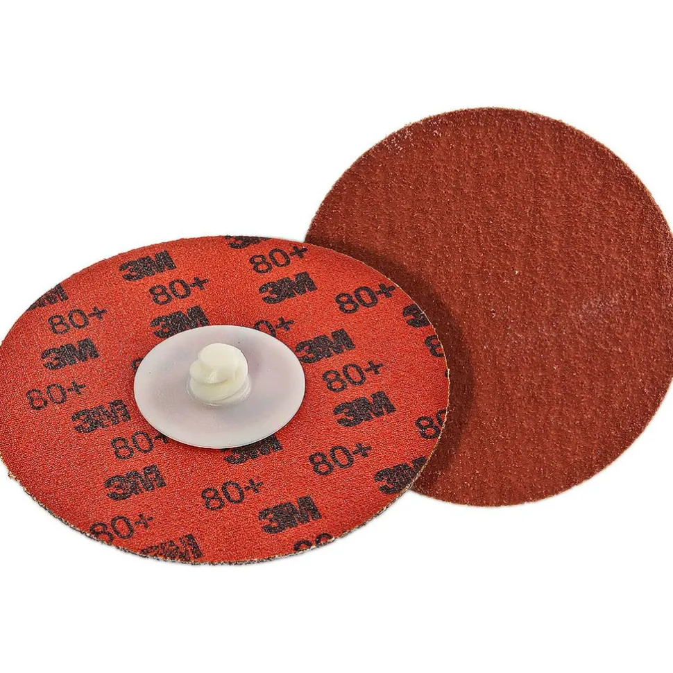 Quick-Change Disc: Roloc TR, 2" Dia, 80 Grit, Premium Ceramic Alumina, Coated