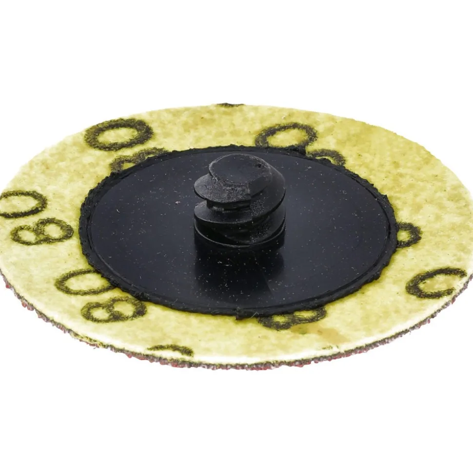 Quick-Change Disc: Type R, 2" Dia, 80 Grit, Premium Ceramic Alumina, Coated