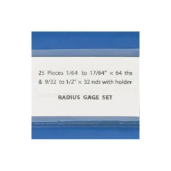 Radius Gage Set: Steel, 1/64 to 1/2