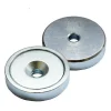 Rare Earth Pot Magnets; Rare Earth Metal Type: Neodymium Rare Earth; Dia (Inch):20 mm; Average Pull Force: 10.5 lb; Height (Inch): 51/64; Maximum Maximum Operating Temperature: 80 degC; 176 degF; Mounting Hole Style: Countersunk; Finish: Zinc-Plated