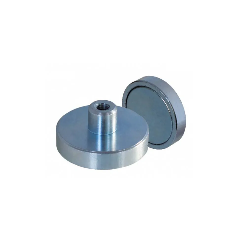 Rare Earth Pot Magnets; Rare Earth Metal Type: Neodymium Rare Earth; Dia (Inch): 5/8; Average Pull Force: 20.9 lb; Height (Inch): 5/8; Thread Size: M4; Maximum Pull Force: 20.9 kg; 9.5 lb; Maximum Operating Temperature: 80 degC; 176 degF; Finish: Zinc-Plated; Overall Thickness: 0.177 in; 4.5 mm