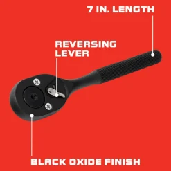 Ratchet: 3/8" Drive, Pear Head