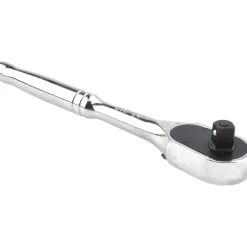 Ratchets; Tool Type: Quick-Release Ratchet; Drive Size: 3/8 in; Head Shape: Pear; Head Style: Fixed; Material: Steel; Finish: Chrome; Overall Length (Inch): 8 in; Insulated: No; Magnetic: No; Non-sparking: No; Number of Gear Teeth: 72; Minimum Arc Swing: 7 °; Tether Style: Not Tether Capable