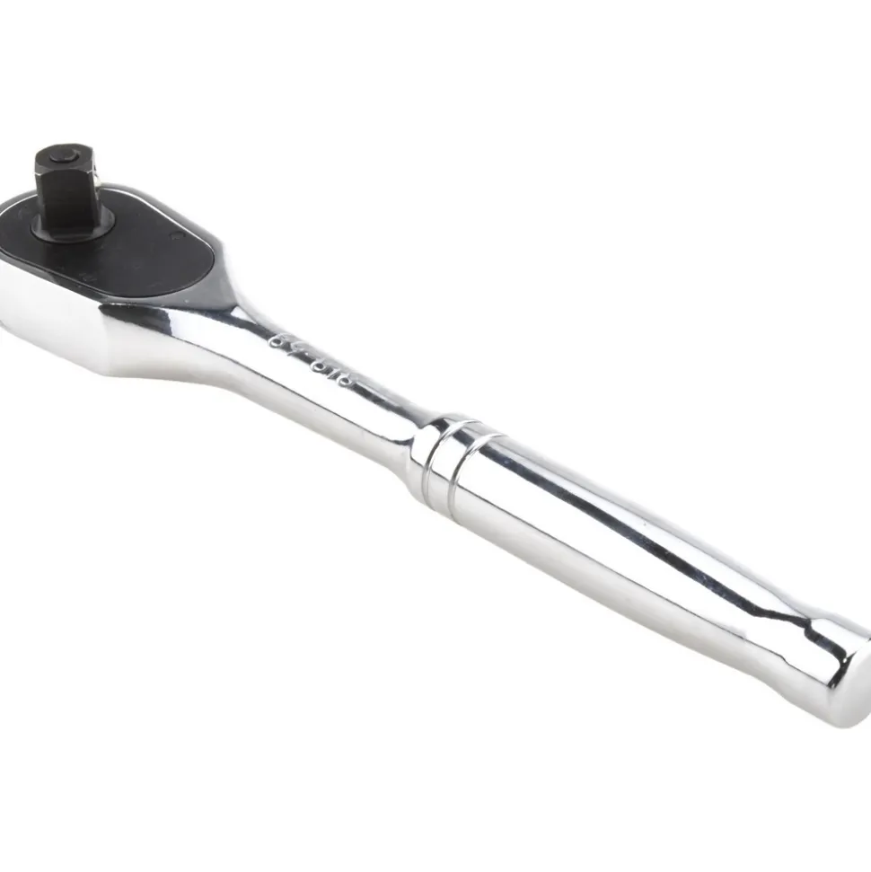 Ratchets; Tool Type: Quick-Release Ratchet; Drive Size: 3/8 in; Head Shape: Pear; Head Style: Fixed; Material: Steel; Finish: Chrome; Overall Length (Inch): 8 in; Insulated: No; Magnetic: No; Non-sparking: No; Number of Gear Teeth: 72; Minimum Arc Swing: 7 °; Tether Style: Not Tether Capable