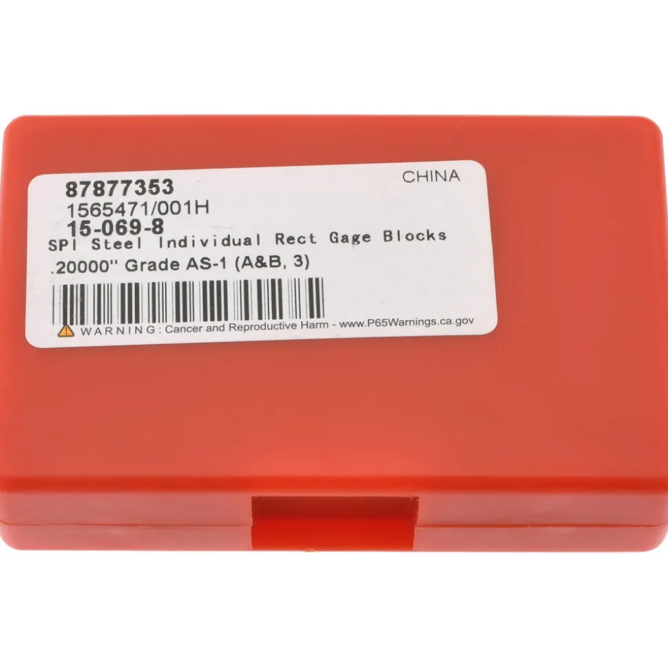 Rectangle Steel Gage Block: 0.2", Grade AS-1