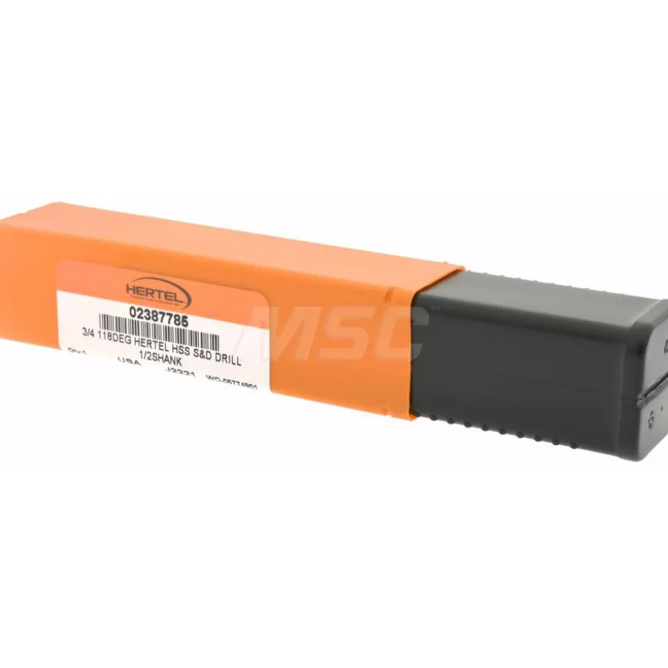 Reduced Shank Drill Bit: 3/4" Dia, 1/2" Shank Dia, 118 deg Point, High-Speed Steel