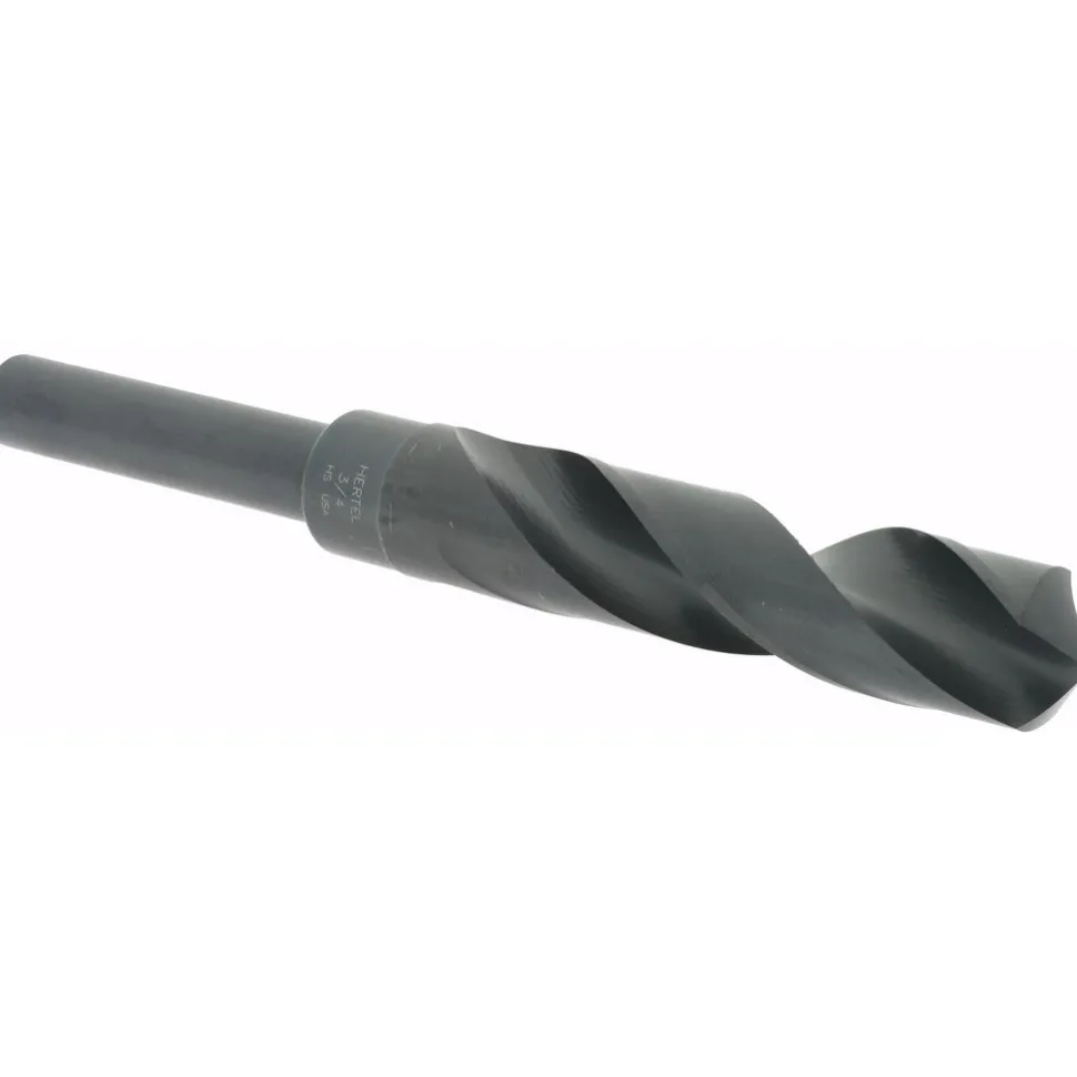 Reduced Shank Drill Bit: 3/4" Dia, 1/2" Shank Dia, 118 deg Point, High-Speed Steel