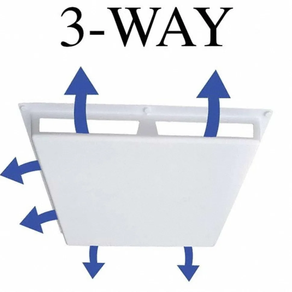Registers & Diffusers: Type: Air Deflector Vent Cover; Style: 3 Way; Material: Plastic; Diameter (Decimal Inch): 24.0000