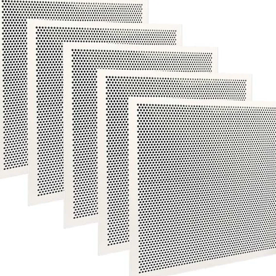 Registers & Diffusers: Type: Ceiling Panel; Style: Perforated; Material: Plastic