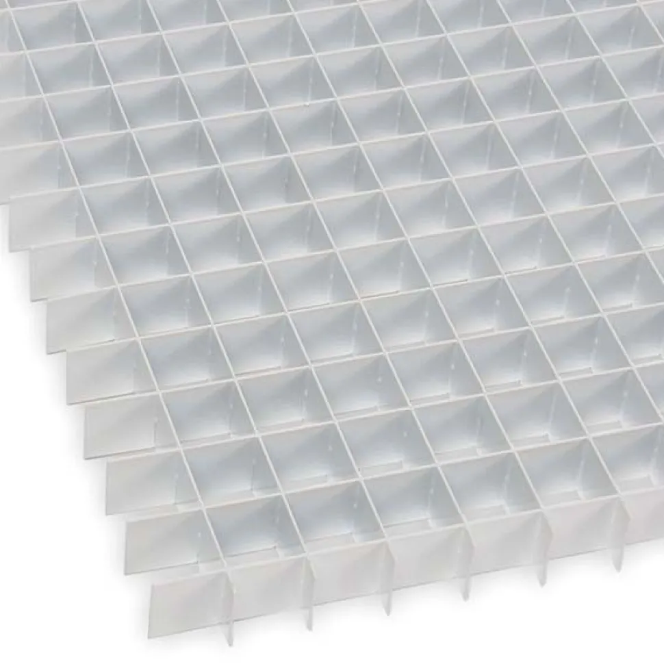 Registers & Diffusers: Type: Eggcrate Panel; Style: Cubed Core; Material: Aluminum