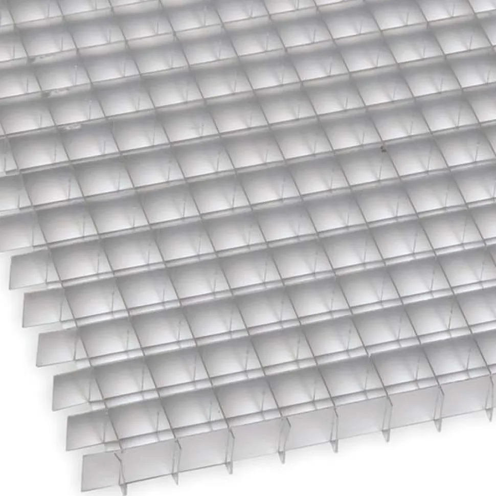 Registers & Diffusers: Type: Eggcrate Panel; Style: Cubed Core; Material: Aluminum