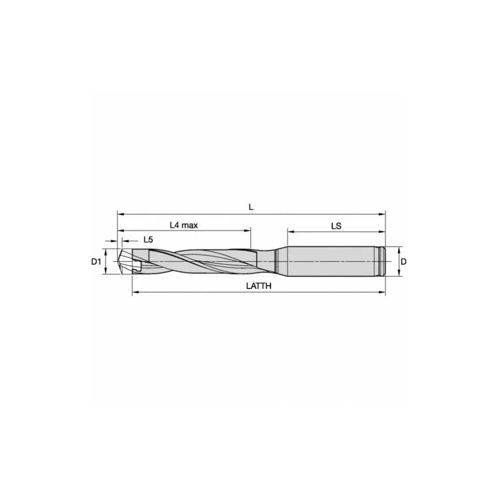 Replaceable-Tip Drill: Straight Shank, 9/16" Shank Dia