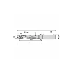 Replaceable-Tip Drill: Straight Shank, 1" Shank Dia