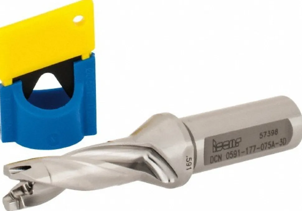 Replaceable-Tip Drill: 0.591 to 0.626" Dia, 1.77" Max Depth, 3/4" Weldon Flat Shank