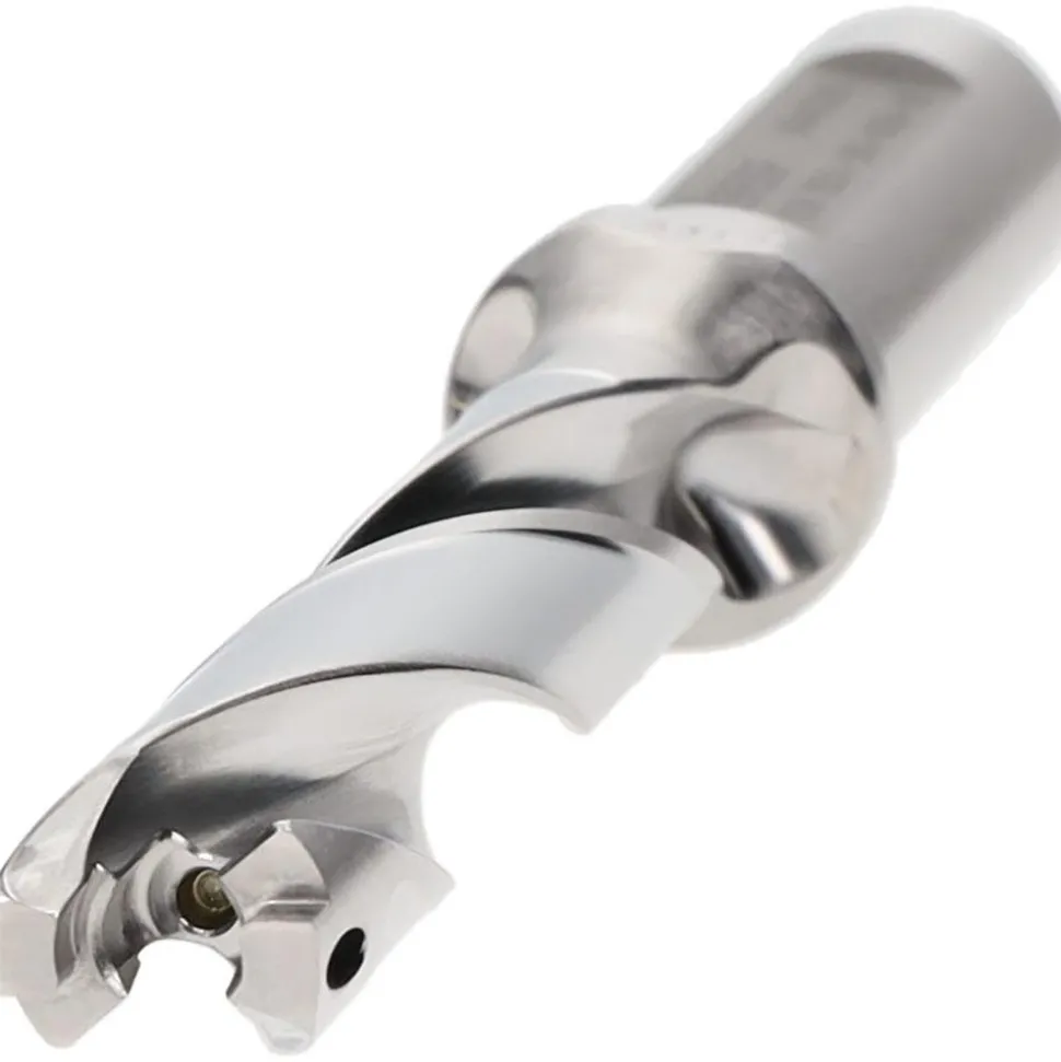 Replaceable-Tip Drill: 0.531 to 0.547" Dia, 2-3/4" Max Depth, 5/8" Flatted Shank