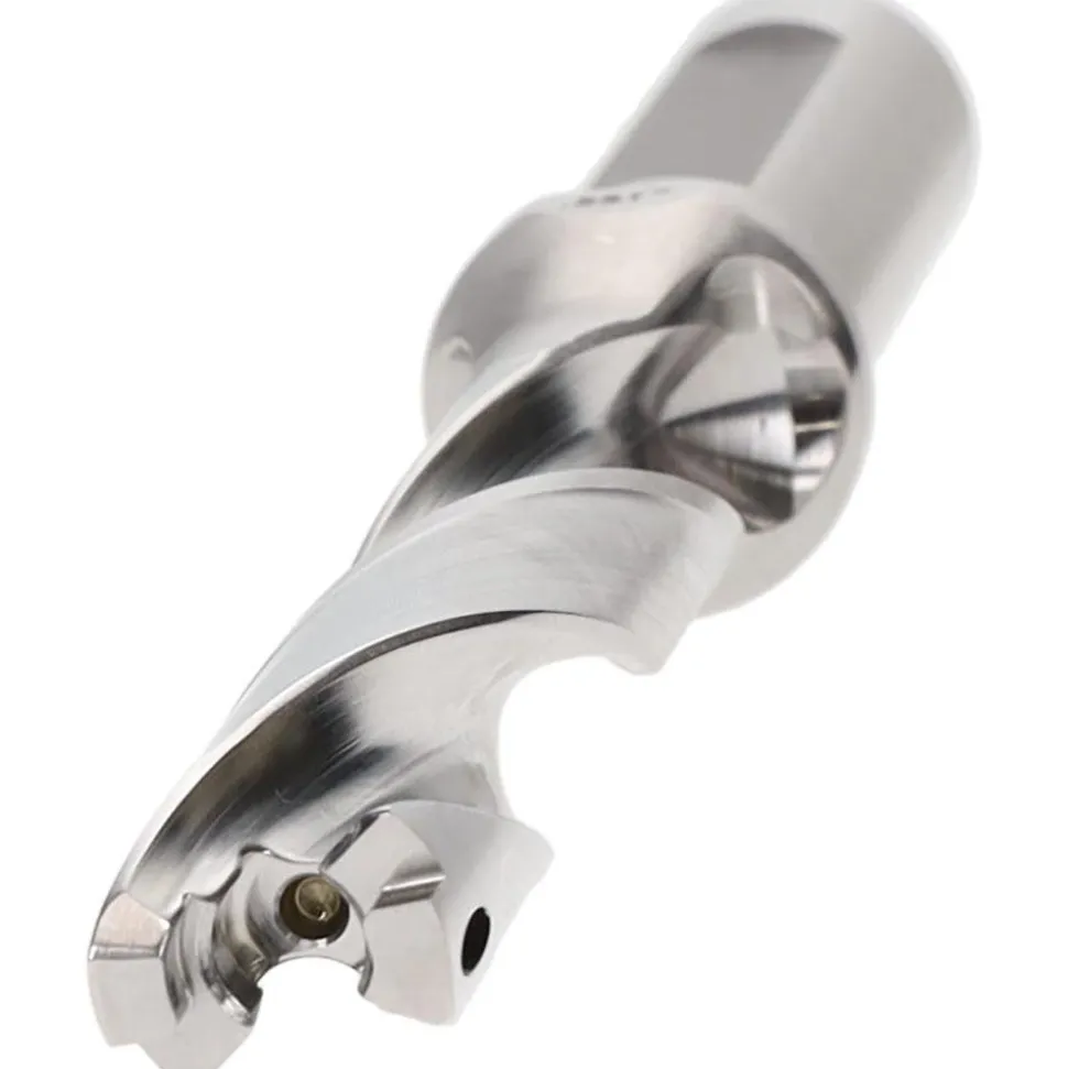 Replaceable-Tip Drill: 0.551 to 0.567" Dia, 2.85" Max Depth, 5/8" Flatted Shank