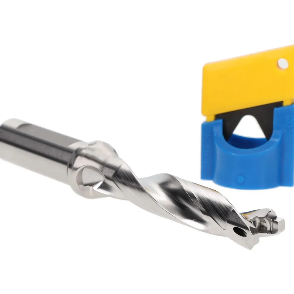 Replaceable-Tip Drill: 0.551 to 0.567" Dia, 2.85" Max Depth, 5/8" Flatted Shank
