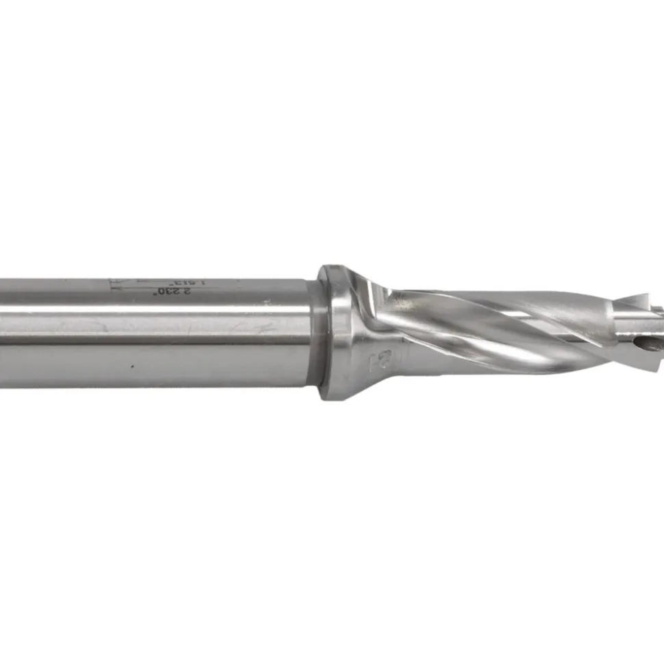 Replaceable-Tip Drill: 0.512 to 0.528" Dia, 1.53" Max Depth, 5/8" Weldon Flat Shank