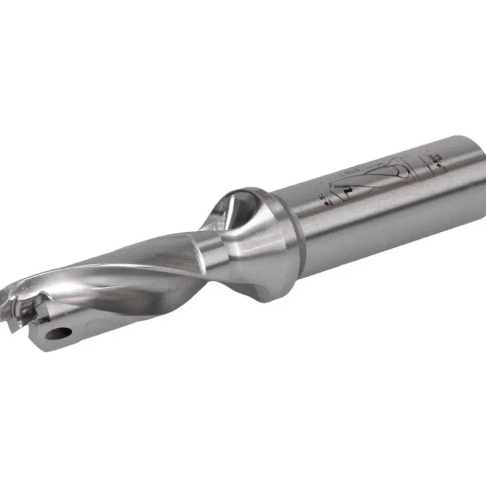Replaceable-Tip Drill: 0.512 to 0.528" Dia, 1.53" Max Depth, 5/8" Weldon Flat Shank