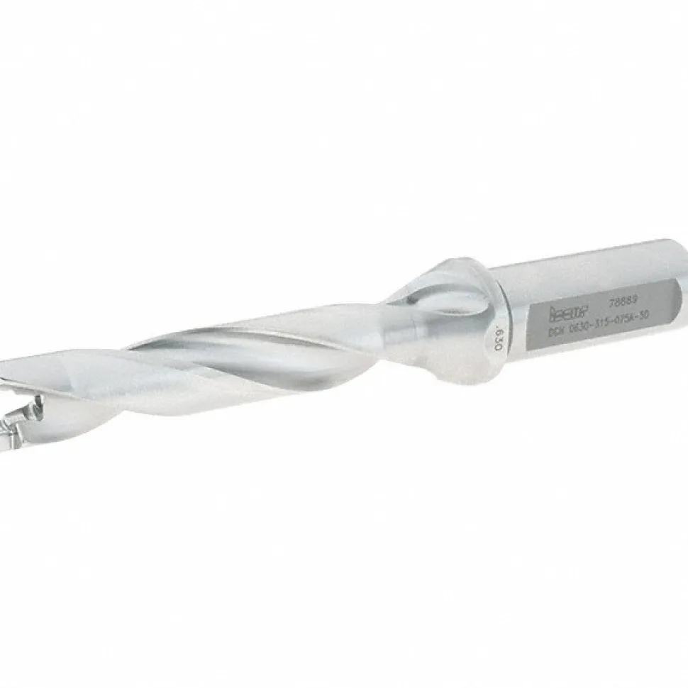 Replaceable-Tip Drill: 0.63 to 0.665" Dia, 3.27" Max Depth, 3/4" Flatted Shank