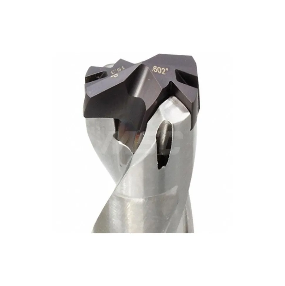 Replaceable-Tip Drill: 0.551 to 0.567" Dia, 1-3/4" Max Depth, 5/8" Flatted Shank