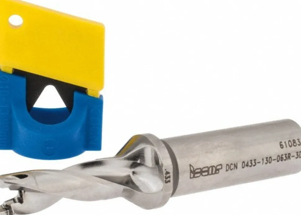 Replaceable-Tip Drill: 0.433 to 0.449" Dia, 1.3" Max Depth, 5/8" Straight-Cylindrical Shank
