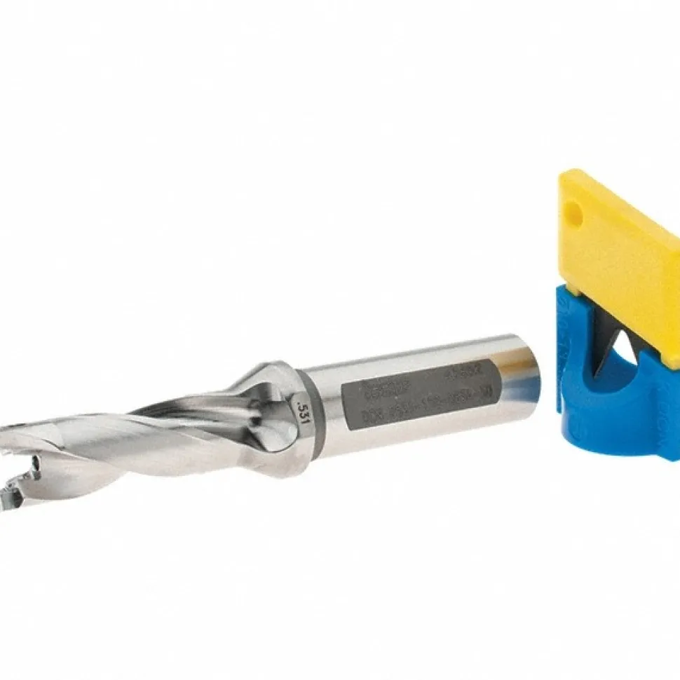 Replaceable-Tip Drill: 0.531 to 0.547" Dia, 1.69" Max Depth, 5/8" Flatted Shank