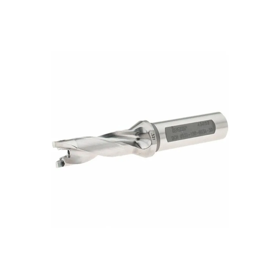 Replaceable-Tip Drill: 0.531 to 0.547" Dia, 1.69" Max Depth, 5/8" Flatted Shank