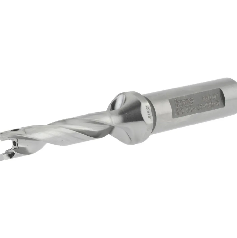 Replaceable-Tip Drill: 0.315 to 0.331" Dia, 1.57" Max Depth, 1/2" Weldon Flat Shank