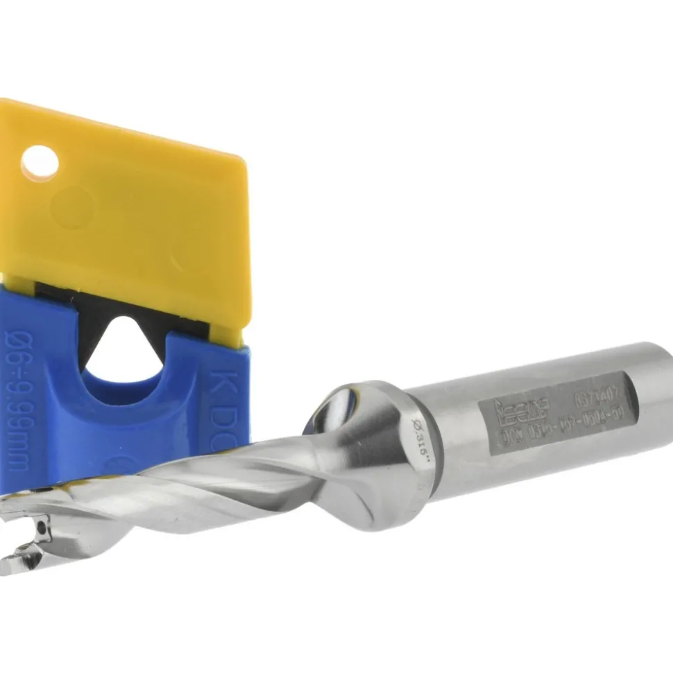 Replaceable-Tip Drill: 0.315 to 0.331" Dia, 1.57" Max Depth, 1/2" Weldon Flat Shank