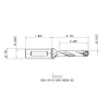 Replaceable-Tip Drill: 0.413 to 0.429" Dia, 2.14" Max Depth, 5/8" Flatted Shank