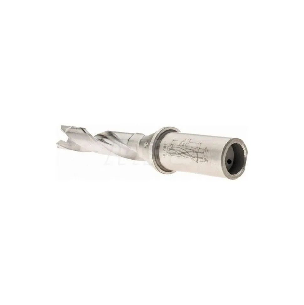 Replaceable-Tip Drill: 0.787 to 0.823" Dia, 3.94" Max Depth, 1" Weldon Flat Shank