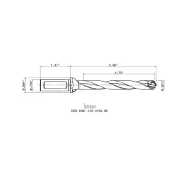 Replaceable-Tip Drill: 0.591 to 0.626" Dia, 4.72" Max Depth, 3/4" Weldon Flat Shank