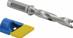 Replaceable-Tip Drill: 0.571 to 0.587" Dia, 2.95" Max Depth, 5/8" Flatted Shank