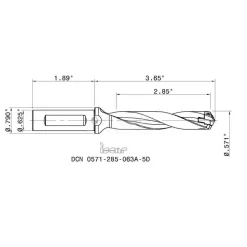 Replaceable-Tip Drill: 0.571 to 0.587