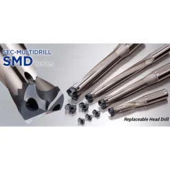 Replaceable-Tip Drill: 20.51 to 21.5 mm Dia, 4.645" Max Depth, 1" Whistle Notch Shank