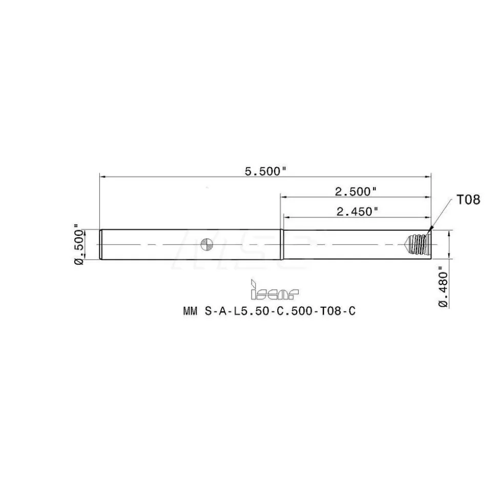 Replaceable Tip Milling Shank: Series Multimaster, 2-1/2" Projection, 1/2" Stepped Shank