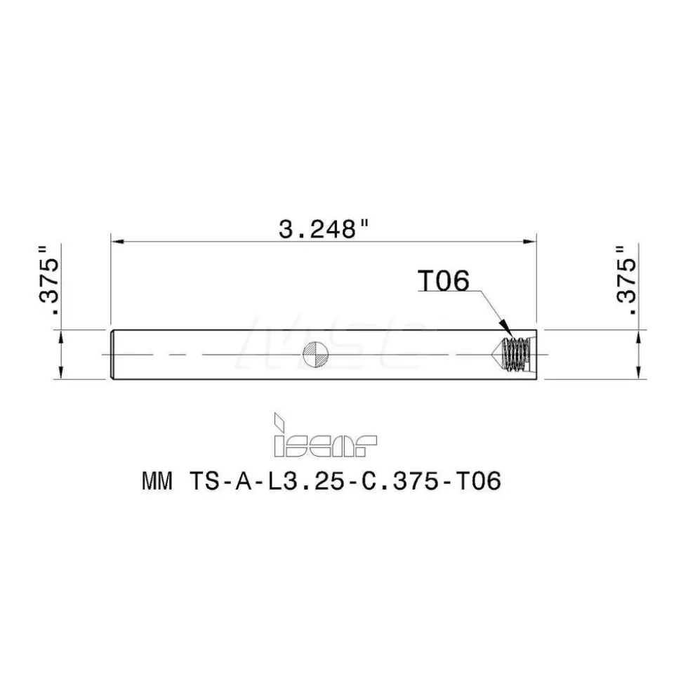 Replaceable Tip Milling Shank: Series Multimaster, 3/8" 90 ° Shank