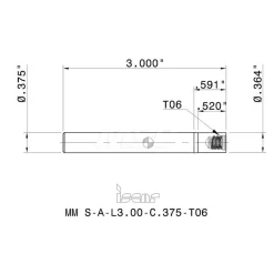 Replaceable Tip Milling Shank: Series Multimaster, 0.6" Projection, 3/8" 90 ° Stepped Shank