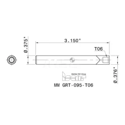 Replaceable Tip Milling Shank: Series Multimaster, 3/8" 90 ° Shank