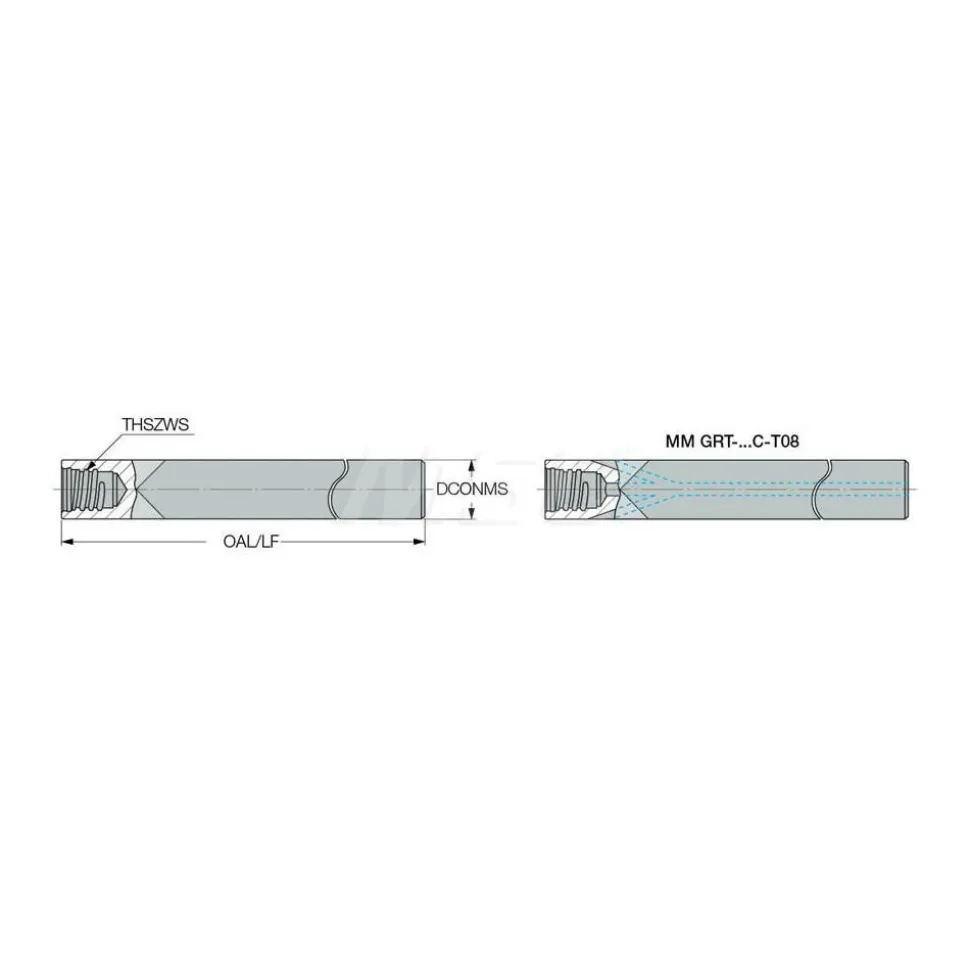 Replaceable Tip Milling Shank: Series Multimaster, 3/8" 90 ° Shank