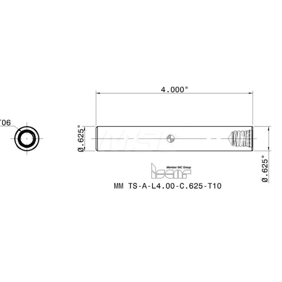 Replaceable Tip Milling Shank: Series Multimaster, 5/8" 90 ° Shank