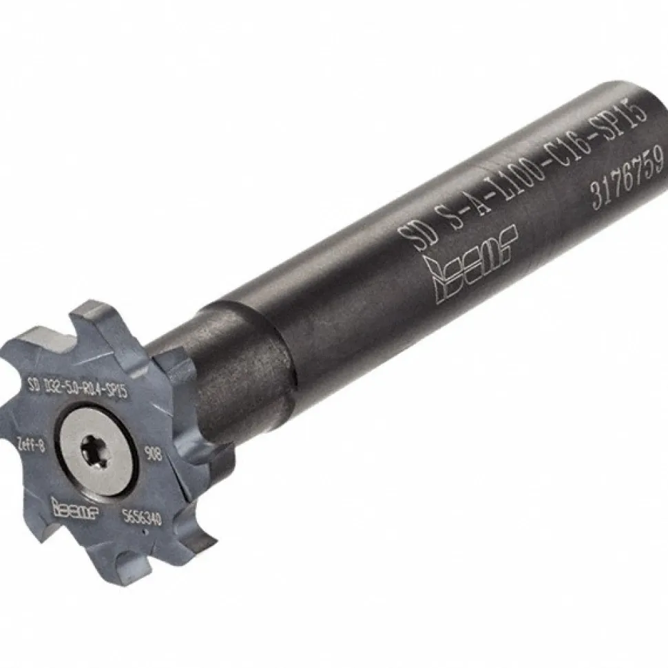 Replaceable Tip Milling Shank: Series T-Slot, 0.91" Projection, 3/4" Stepped Shank