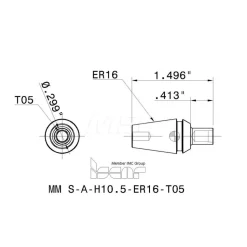 Replaceable Tip Milling Shank: Series Multimaster, 10.5 mm Projection