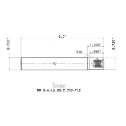 Replaceable Tip Milling Shank: Series Multimaster, 1" Projection, 3/4" Stepped Shank