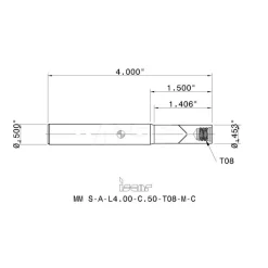 Replaceable Tip Milling Shank: Series Multimaster, 1-1/2" Projection, 1/2" Stepped Shank