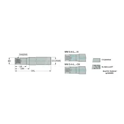 Replaceable Tip Milling Shank: Series Multimaster, 3-1/2" Projection, 5/8" 90 ° Stepped Shank